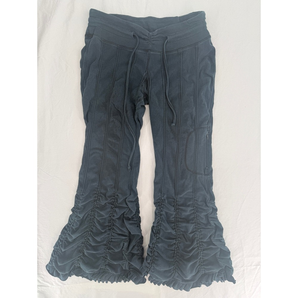 Om Booty Be Kind Phoenix Rising Artists Black Ruched Ruffle Flare Pants Large